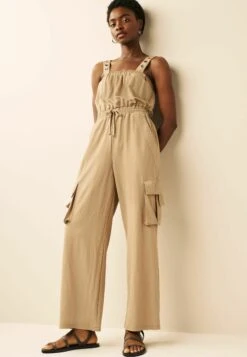 Next Cargo Sleeveless Drawstring Waist JumpsuitTuta JumpsuitCamel Brown Donna Tute Jumpsuit NX321T0R2-O11