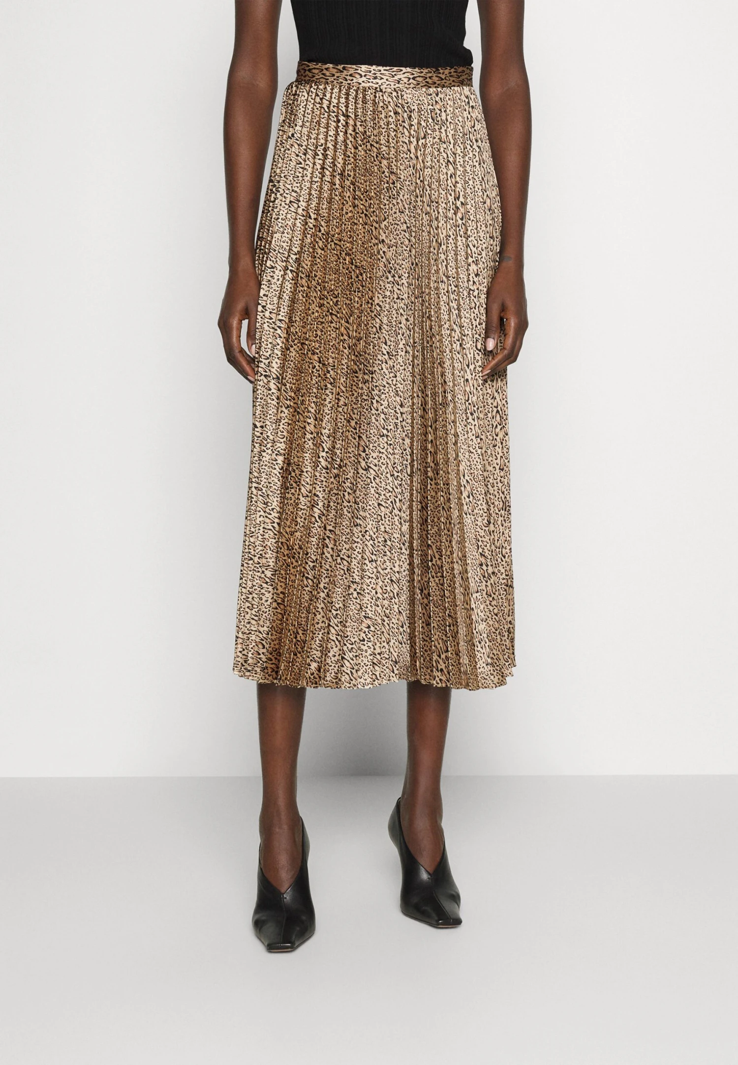 TWINSET Woven SkirtGonna A PiegheAnimalier Nero/Ice Coffee Donna Gonne TW321B01Q-B11 3 TWINSET Woven SkirtGonna A PiegheAnimalier Nero/Ice Coffee Donna Gonne TW321B01Q-B11