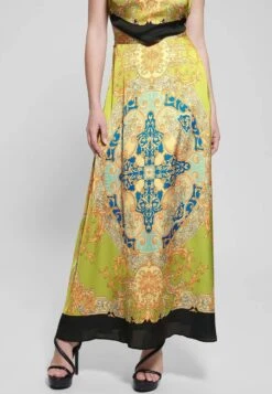 Guess Barock PrintGonna LungaMehrfarbigGelb Donna Gonne GU121B0H1-E11